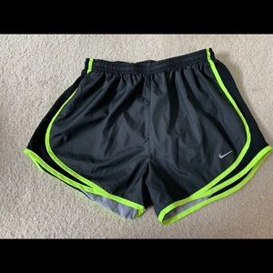 Black and Neon Green Nike Running Shorts